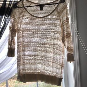 Cream colored crochet top